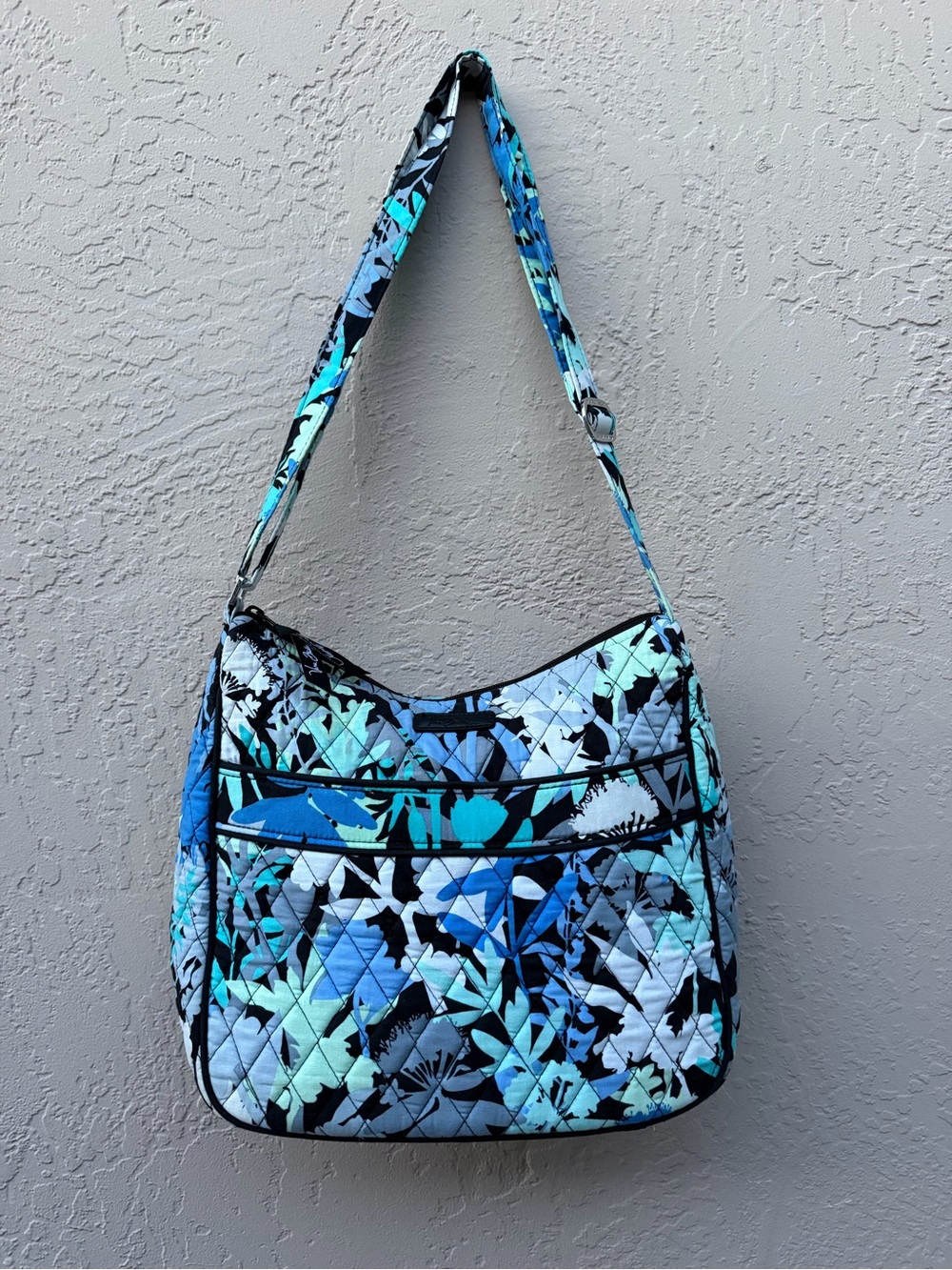 Vera Bradley Blue Floral Quilted Shoulder Bag